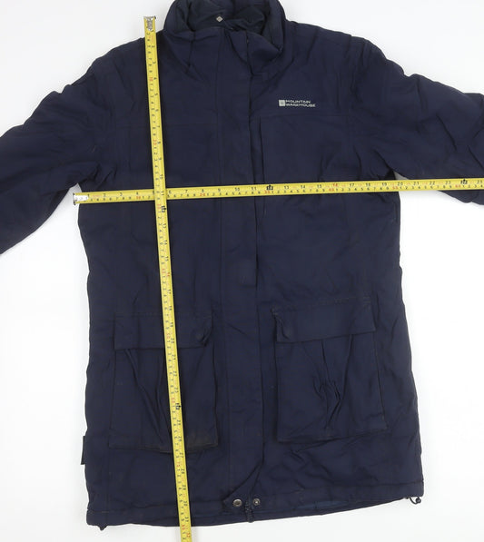 Mountain Warehouse Womens Blue Long Parka Coat UK 10 Waterproof Winter