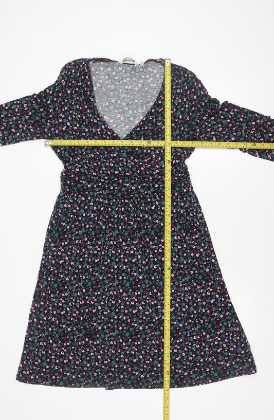 Boden Women’s Multicoloured Animal Print Long Sleeve Wrap Dress UK 12