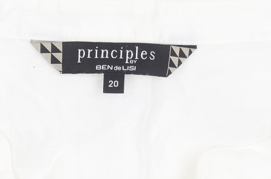 Additional view of Principles by Ben de Lisi Women’s White, size UK 20, Button-Up Tunic Blouse