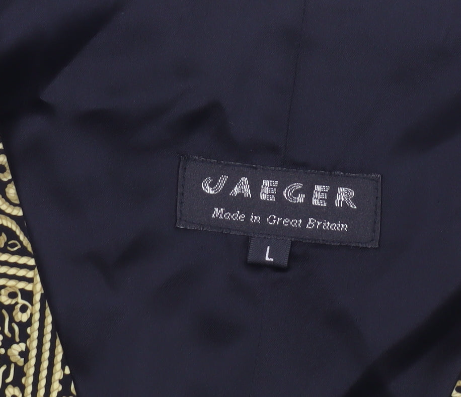 Jaeger Men’s Gold Black Waistcoat L Formal Geometric Vintage