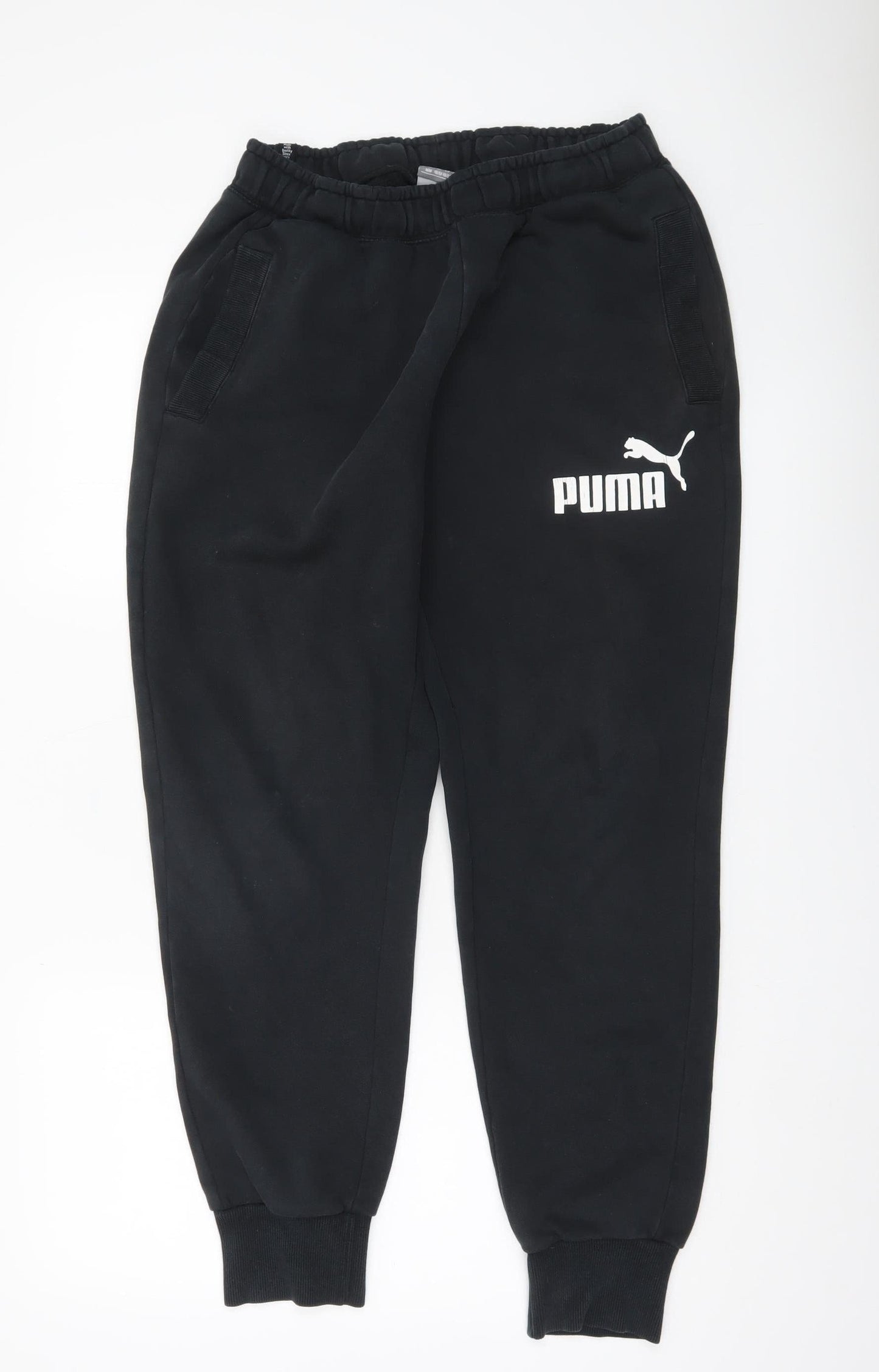 Puma Men’s Black Jogger Sweatpants M Regular Fit Logo Sportswear