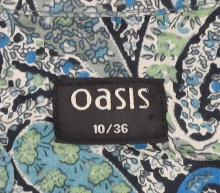 Oasis Women’s Multicoloured Paisley Cotton Tunic Blouse Size 10