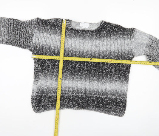 ASOS Womens Grey Ombre Chunky Knit Pullover Jumper UK 12 Crew Neck