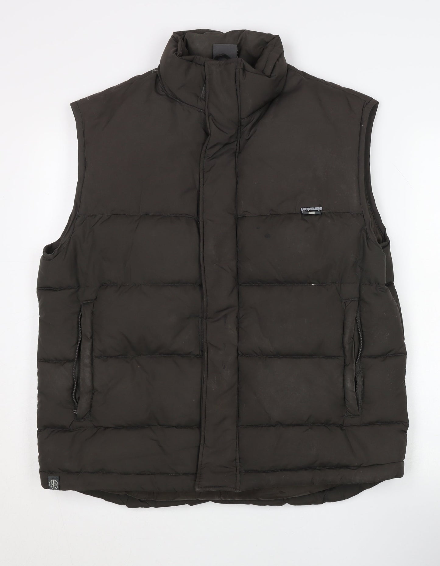 McKenzie Men’s Black Puffer Waistcoat Gilet L Quilted Winter Vest