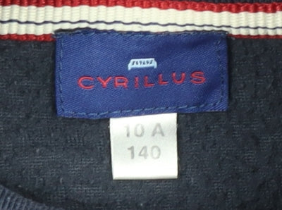 Additional view of Cyrillus boys’ blue fleece 1/4 zip baseball sweatshirt age 10 years