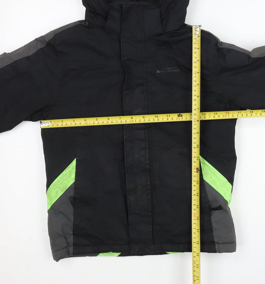 Mountain Warehouse Boys Black Ski Jacket 7-8Y Hooded Waterproof Winter Coat