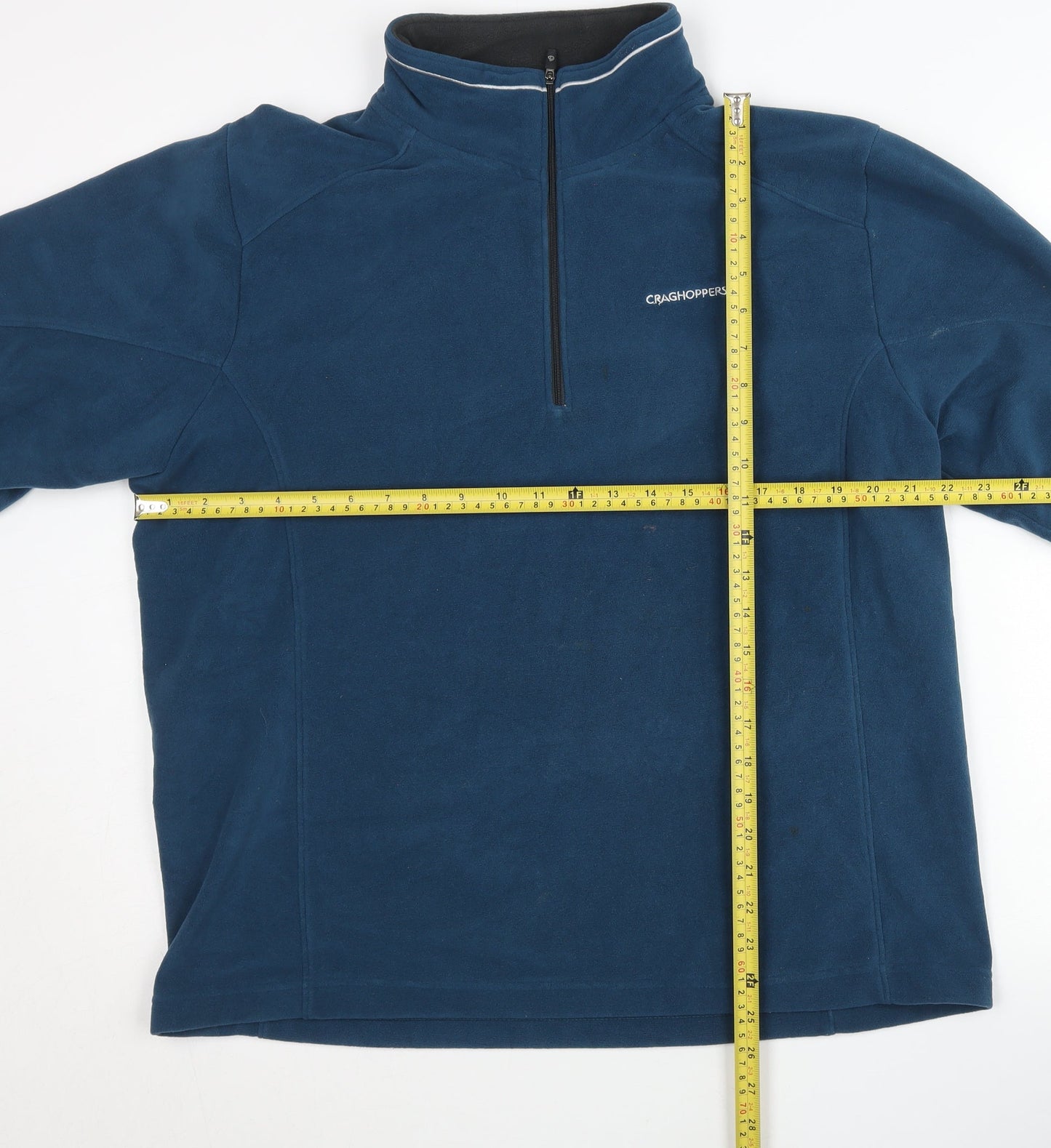 Craghoppers Mens Blue Fleece Sweatshirt L 1/4 Zip Outdoor Hiking Pullover