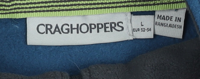 Craghoppers Mens Blue Fleece Sweatshirt L 1/4 Zip Outdoor Hiking Pullover