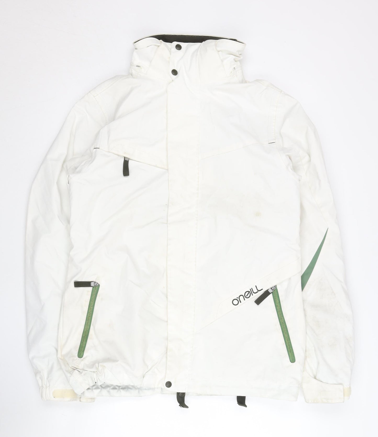 O'Neill Womens White XL Ski Jacket Hooded Waterproof Winter Coat