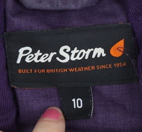 Peter Storm Womens Purple Waterproof Hooded Rain Jacket Coat Size 10
