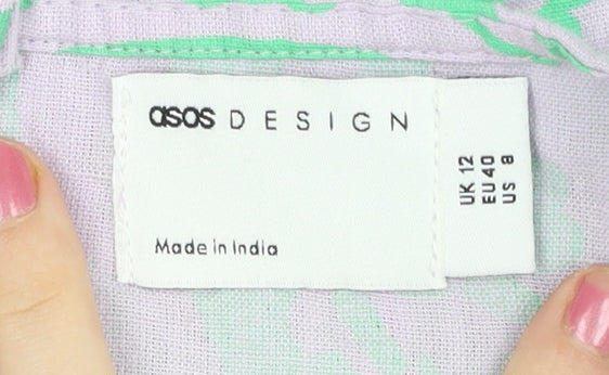 Additional view of ASOS Design Women’s Green Floral Halter Slip Dress UK 12
