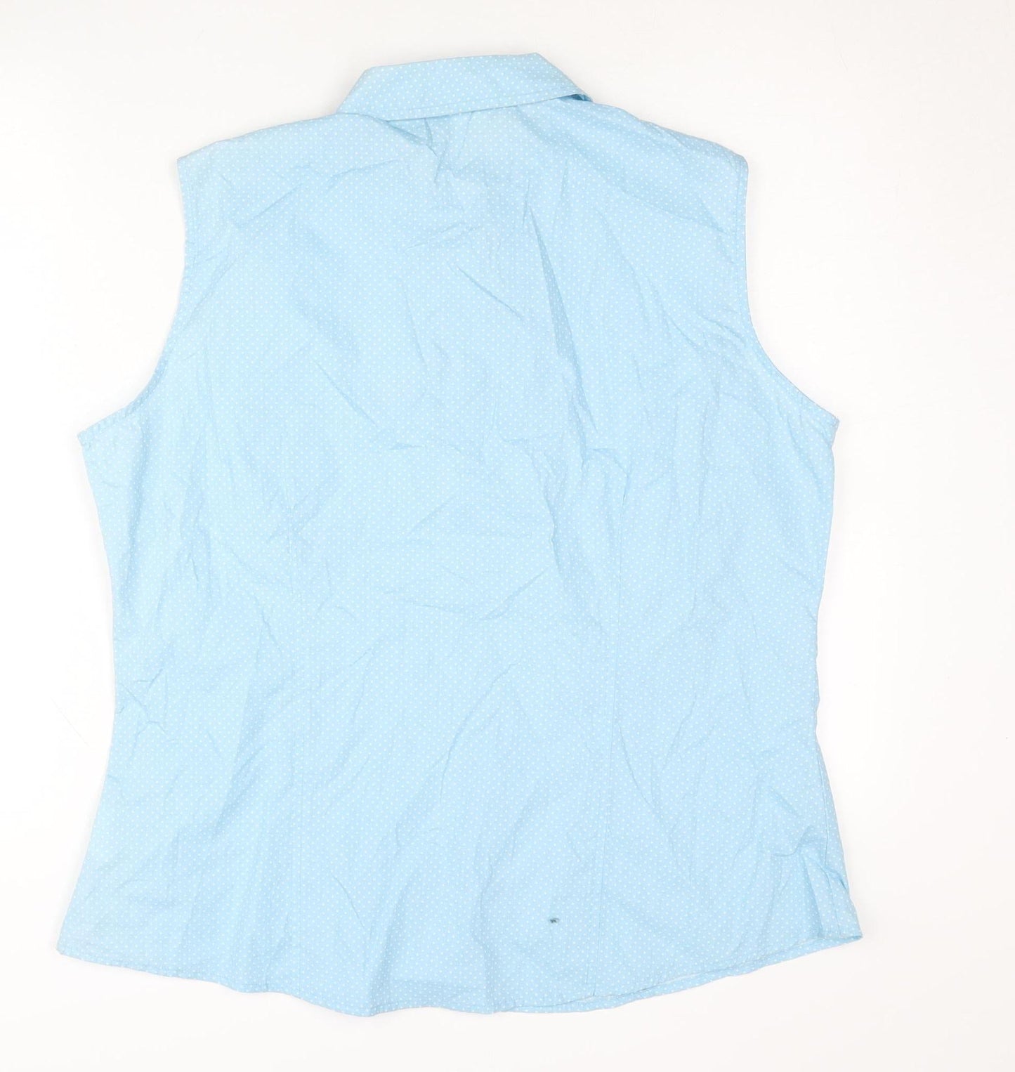 Lee Riders Women’s Blue Polka Dot Sleeveless Button-Up Shirt XL