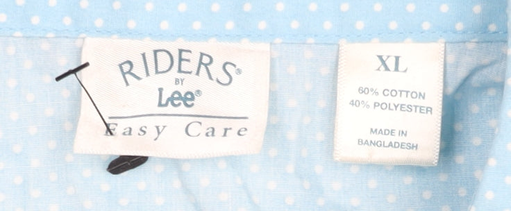 Lee Riders Women’s Blue Polka Dot Sleeveless Button-Up Shirt XL