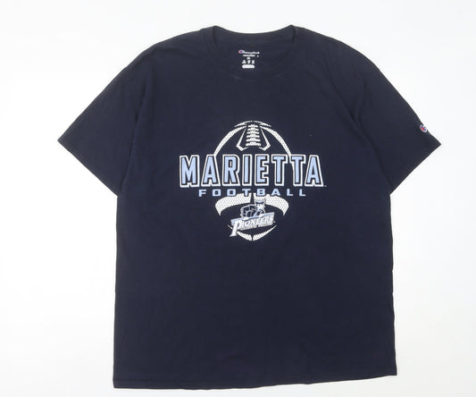 Champion Men’s XL Navy Blue Marietta Football Graphic T-Shirt