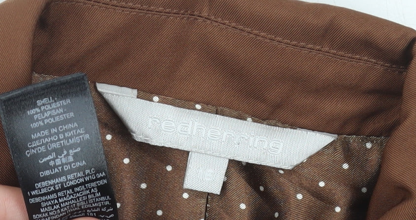 Brand and care label for Red Herring Women Brown Blazer Jacket L Notch Lapel Single-Breasted