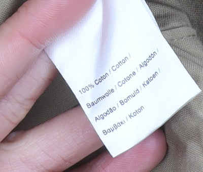 Lacoste Mens Beige Military Jacket 2XL Mid-Length Cotton Full Zip