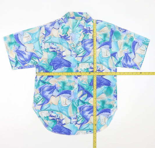 Yessica Womens Multicoloured Hawaiian Button-Up Shirt Size 12