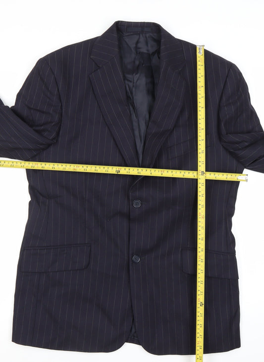 Oxford Blue Brigdens Mens Blue 40 Chest Wool Pinstripe Blazer Jacket