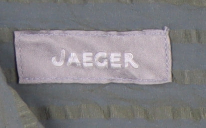 Jaeger Men’s Green Striped Cotton Shirt Medium Long Sleeve