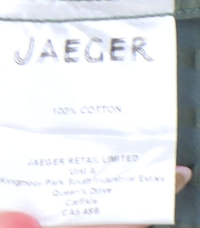 Jaeger Men’s Green Striped Cotton Shirt Medium Long Sleeve