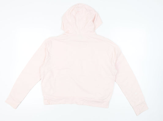 Puma Women Pink Pullover Hoodie Small Logo Graphic Sportswear