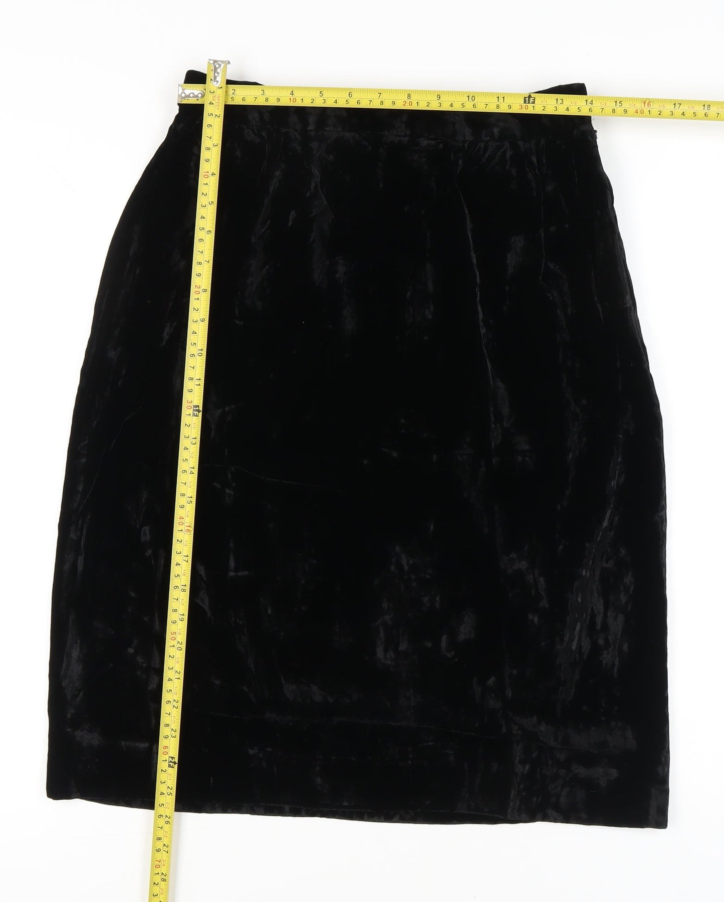 Jaeger Women’s Black Velvet Pencil Skirt Size 16 Knee Length