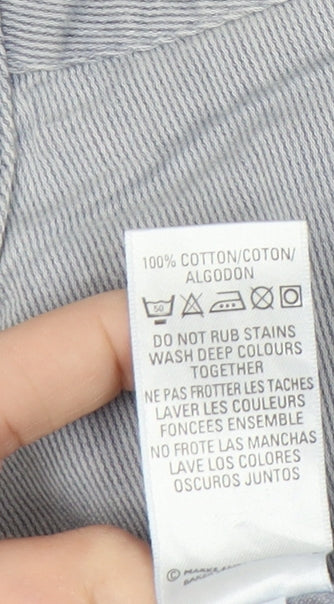 Marks and Spencer Men’s XL 44-46" Blue Cotton Long Sleeve Band Collar Shirt