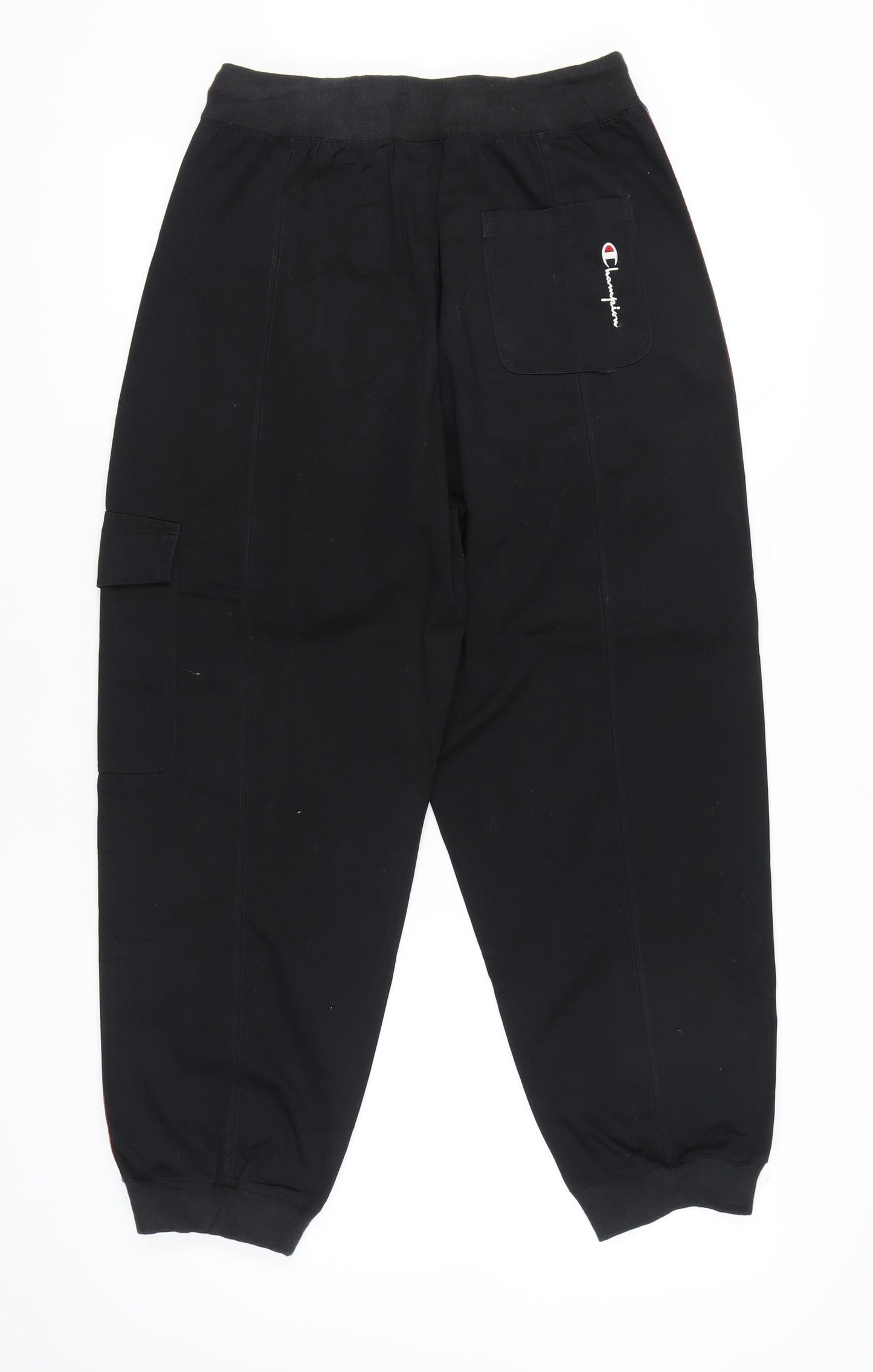 Champion Men’s Black Cargo Jogger Trousers Medium Logo Tape