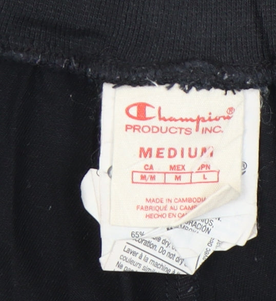 Champion Men’s Black Cargo Jogger Trousers Medium Logo Tape