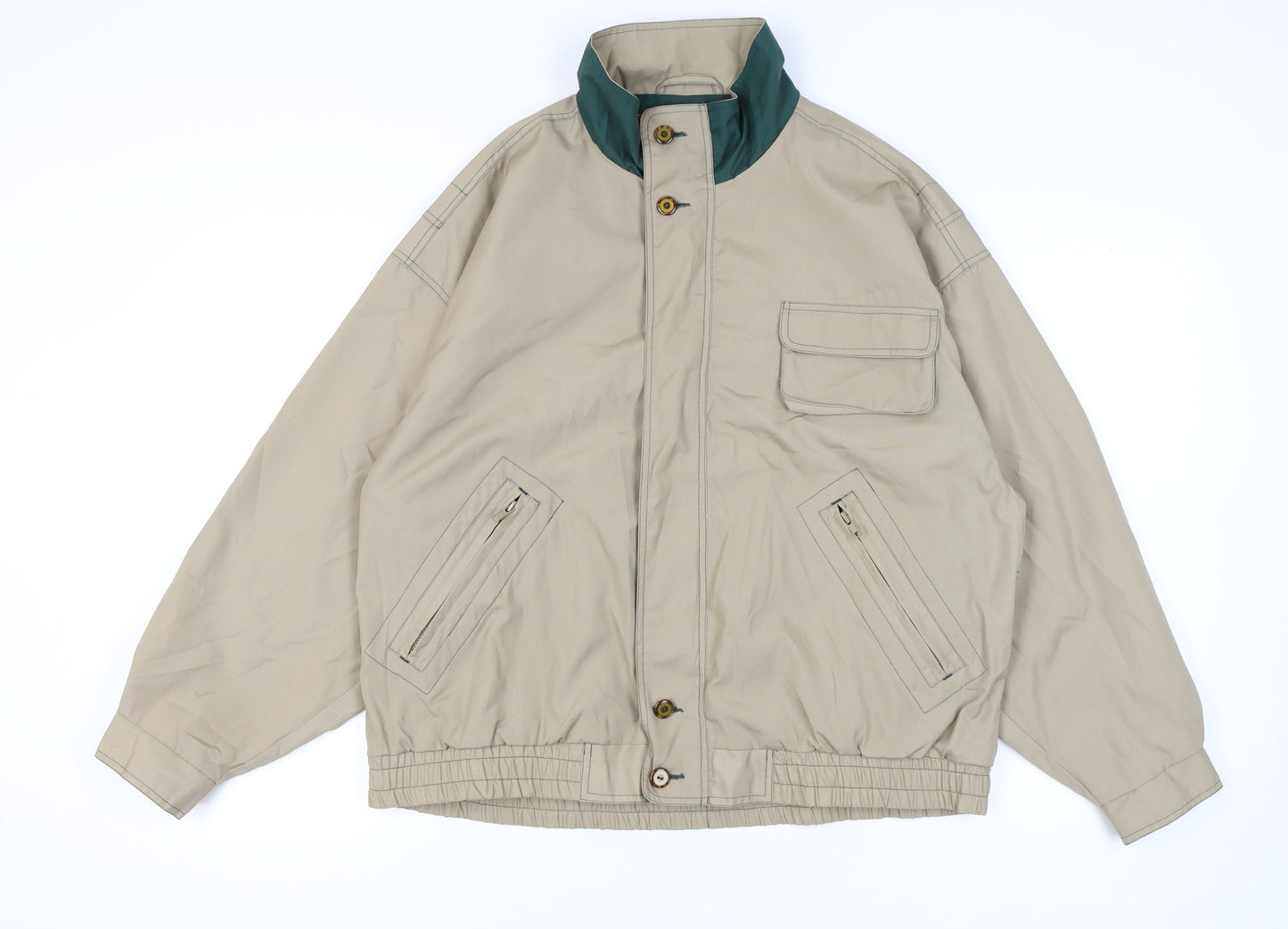 Regatta Men's Beige Outdoor Jacket L Stand Collar Zip Pockets