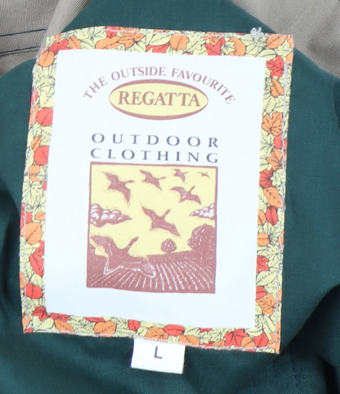 Regatta Men's Beige Outdoor Jacket L Stand Collar Zip Pockets