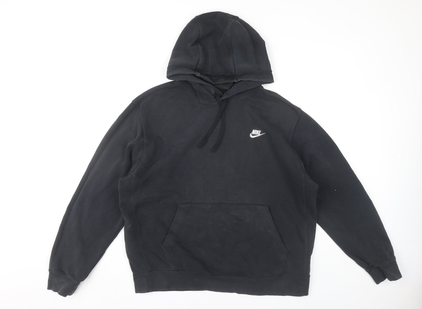Nike Men’s Black Pullover Hoodie Size L Regular Fit Logo Sweatshirt
