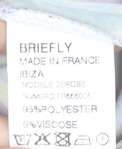 Briefly Womens Multicoloured Wide-Leg Striped Trousers Size M