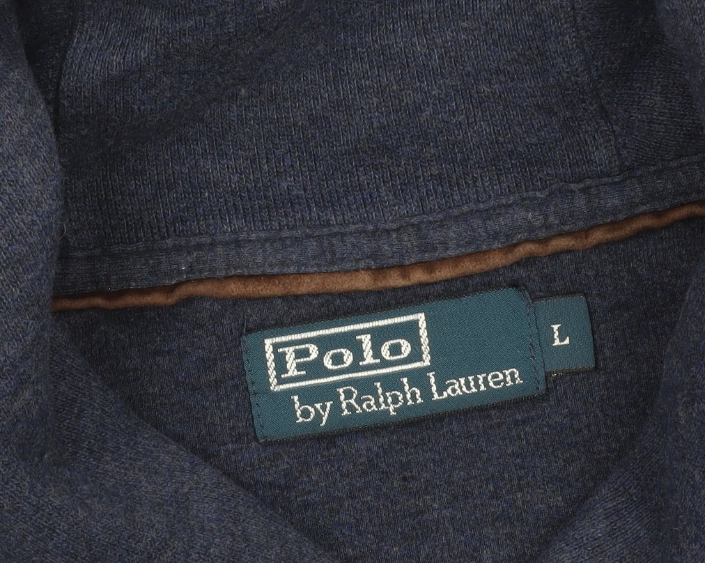 Ralph Lauren Men’s Blue Cotton Pullover Sweatshirt L Shawl Neck