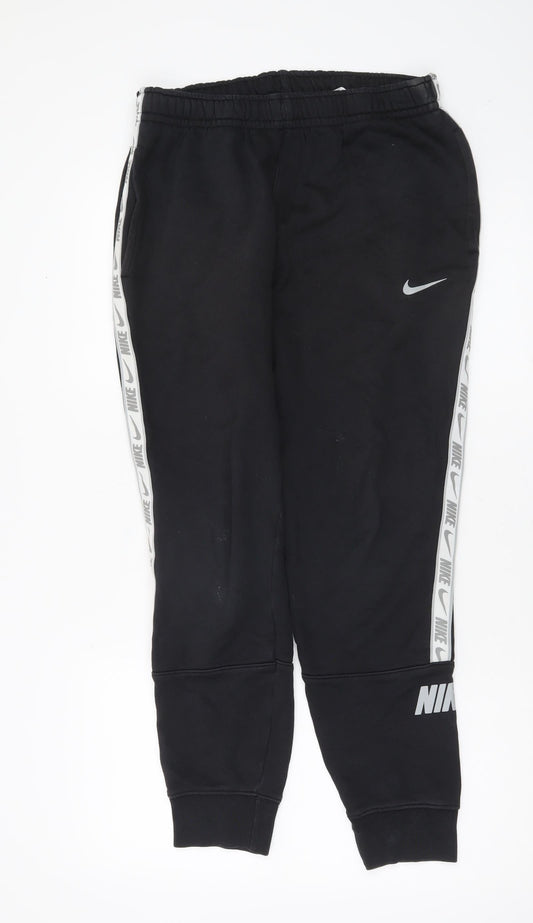 Nike Men's Black Joggers Size S Cotton Blend Tapered Sweatpants