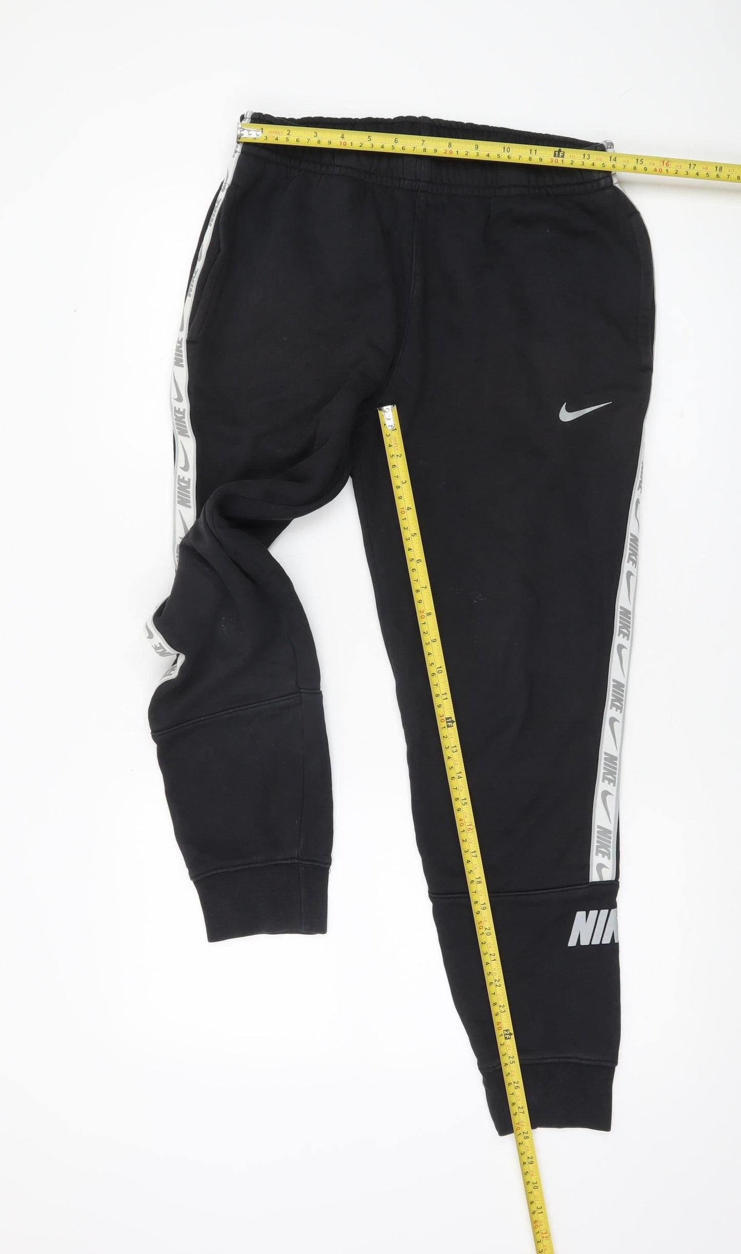 Nike Men's Black Joggers Size S Cotton Blend Tapered Sweatpants