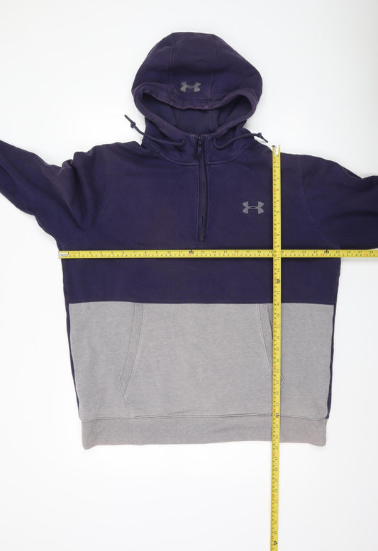 Under Armour Men’s XL Blue Grey 1/2 Zip Hoodie Fleece Slim Fit