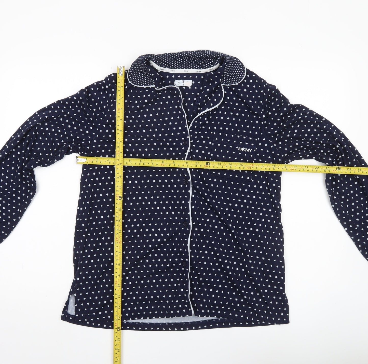 DKNY Women’s Blue Star Print Button-Up Shirt Top M