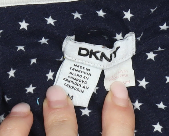 DKNY Women’s Blue Star Print Button-Up Shirt Top M