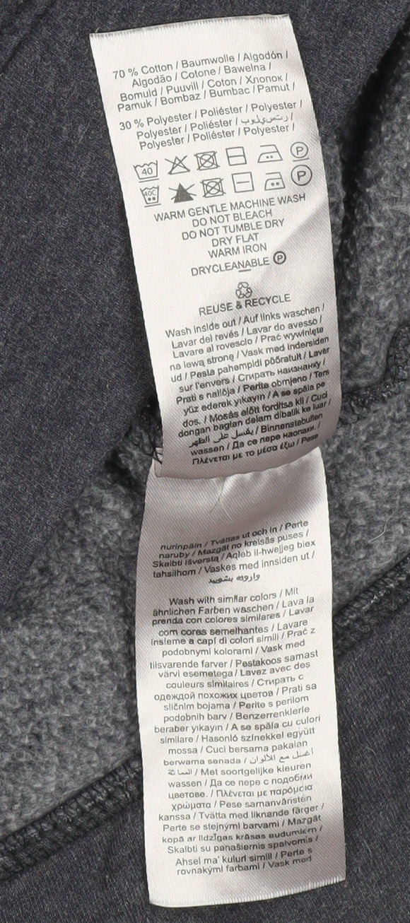 Jack & Jones Men’s Grey Pullover Hoodie L Logo Print Casual