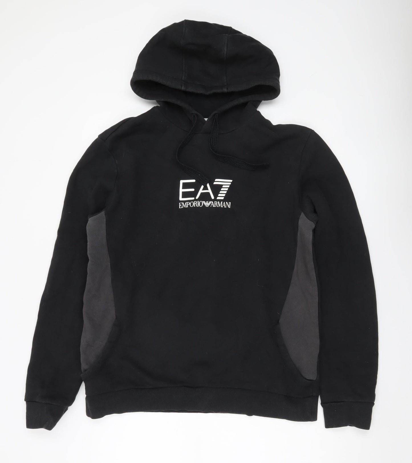 Emporio Armani EA7 Men's Black 2XL Pullover Hoodie Graphic Logo