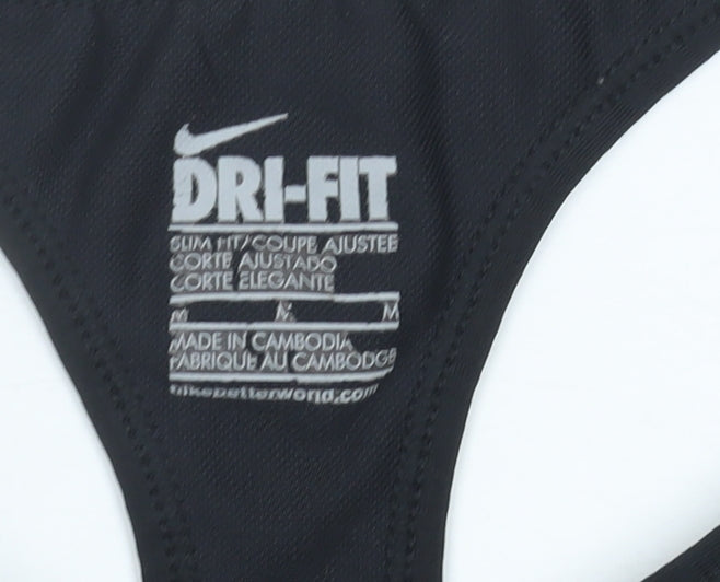 Nike Womens Black Dri-FIT Slim Fit Tank Top M Racerback Activewear