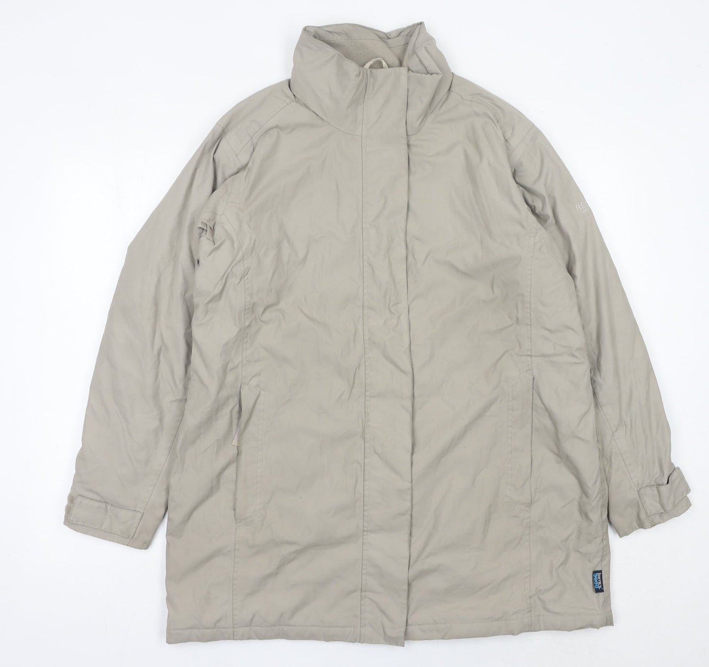 Regatta Womens Beige Waterproof Rain Coat Size 14 Regular Fit Outdoor Jacket