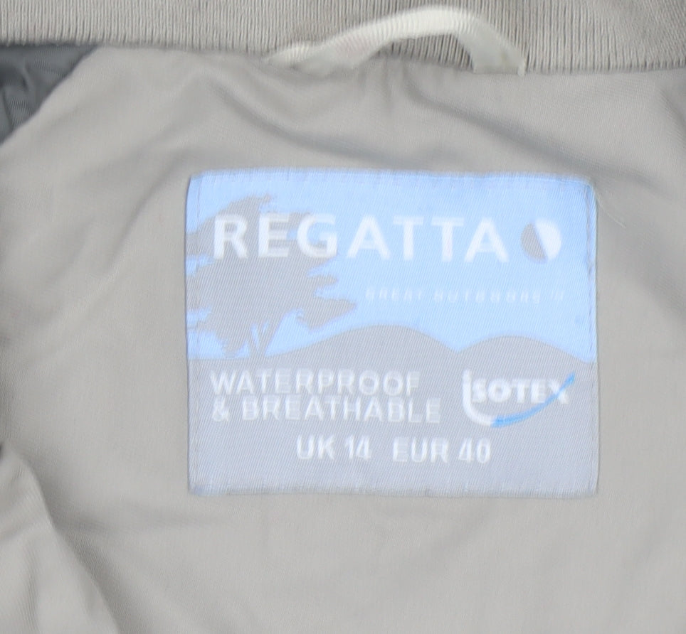 Regatta Womens Beige Waterproof Rain Coat Size 14 Regular Fit Outdoor Jacket