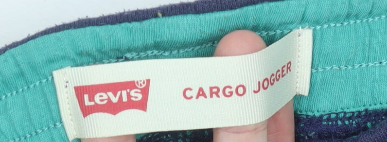 Levi's Boys Blue Green Cargo Jogger Trousers Size 12 Years Cotton Blend