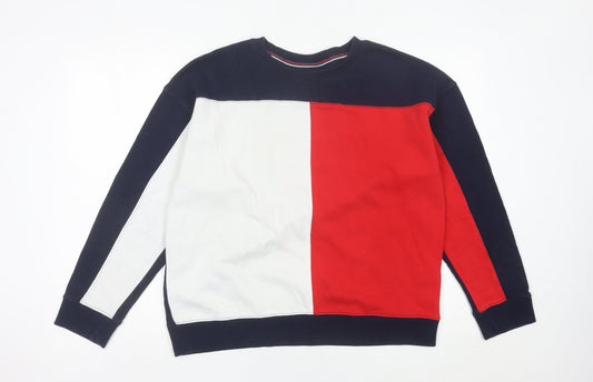 Tommy Hilfiger Womens Navy Red White Sweatshirt XL Cotton Blend