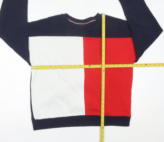 Tommy Hilfiger Womens Navy Red White Sweatshirt XL Cotton Blend