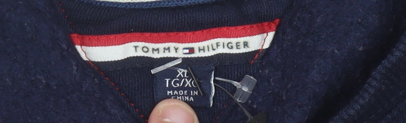 Tommy Hilfiger Womens Navy Red White Sweatshirt XL Cotton Blend