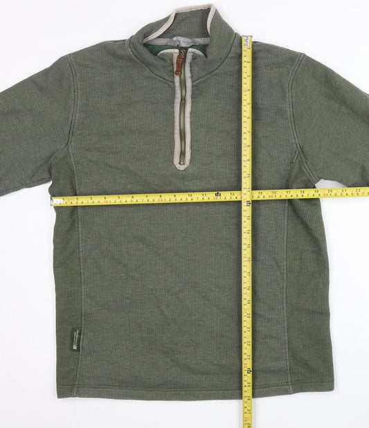 Mountain Warehouse Men’s Green S Windproof 1/4 Zip Sweatshirt