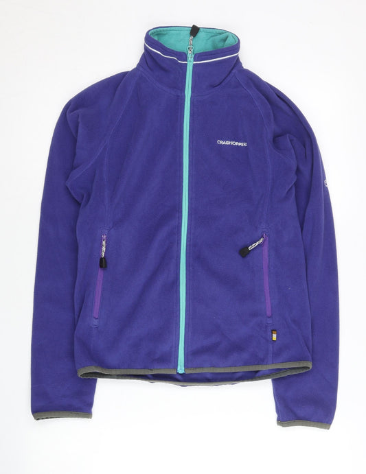 Craghoppers Womens Purple Fleece Jacket UK 10 Full Zip Outdoor